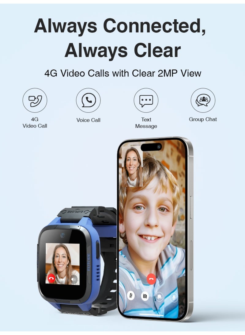 Botslab Kids Smart Watch E3 – Kids Smartwatch with Video Call, WiFi Connectivity, Camera, Water Resistant Design, Parental Safety Features (Blue) - Image 3